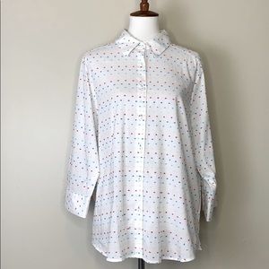 FOXCROPT NYC Plus Size Elbow Sleeve Dots Blouse 14